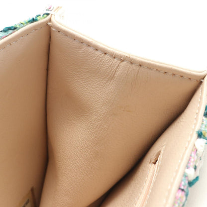 Chanel Coco Mark Fabric Leather Shoulder Bag A93221