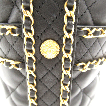 Chanel Quilted Leather Drawsting Crossbody Bag Leather Crossbody Bag AS2252