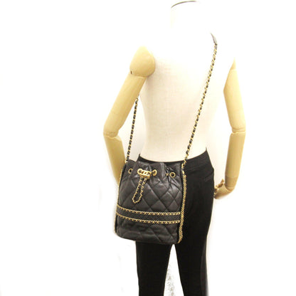 Chanel Quilted Leather Drawsting Crossbody Bag Leather Crossbody Bag AS2252