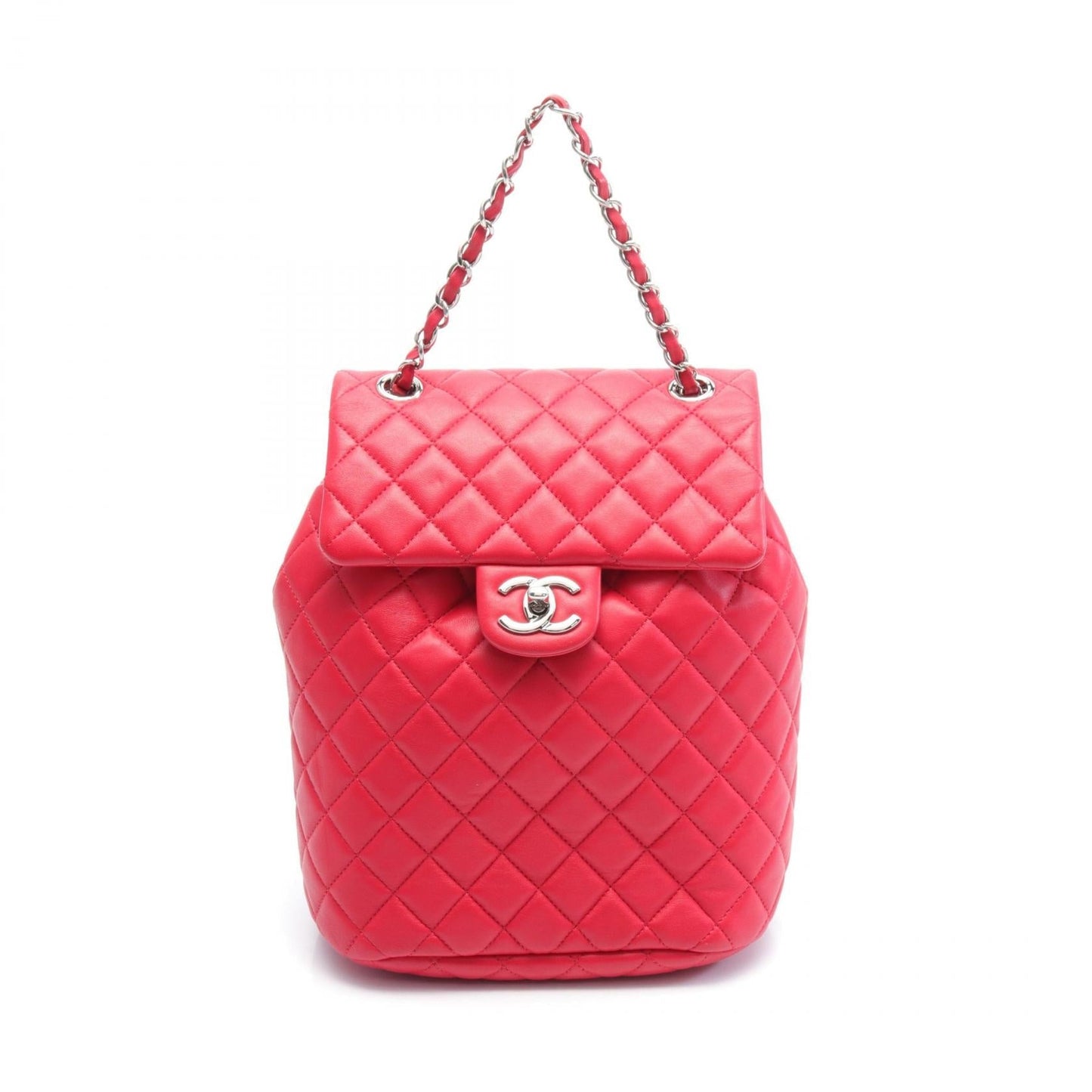 Chanel CC Quilted Leather Chain Backpack Leather Backpack A91121 in Great Condition