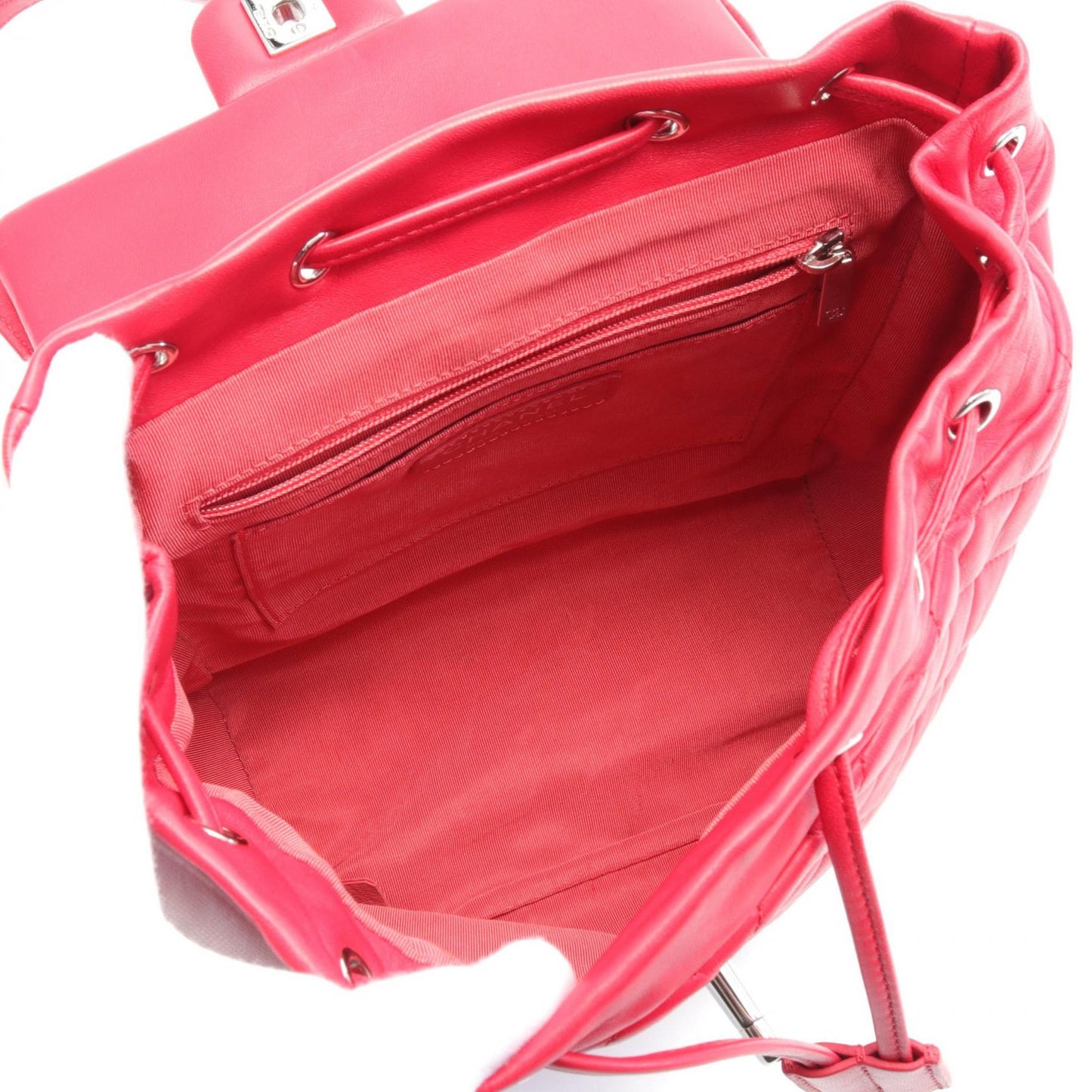 Chanel CC Quilted Leather Chain Backpack Leather Backpack A91121 in Great Condition