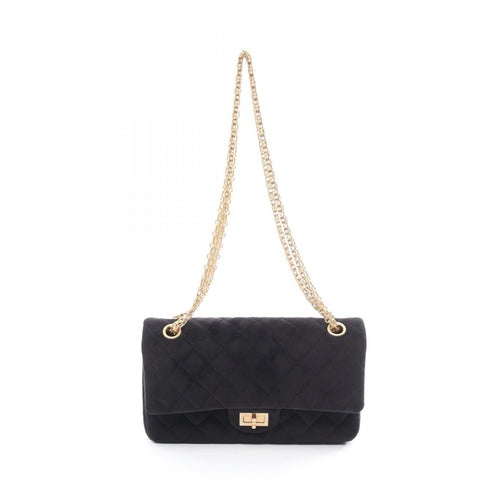 Chanel  2.55 Double Flap Chain Shoulder Bag Canvas Shoulder Bag A37586