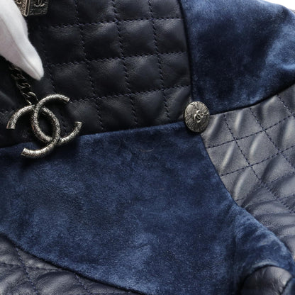 Chanel Quilted Leather & Suede Shoulder Bag Leather Shoulder Bag A94844 in New Condition
