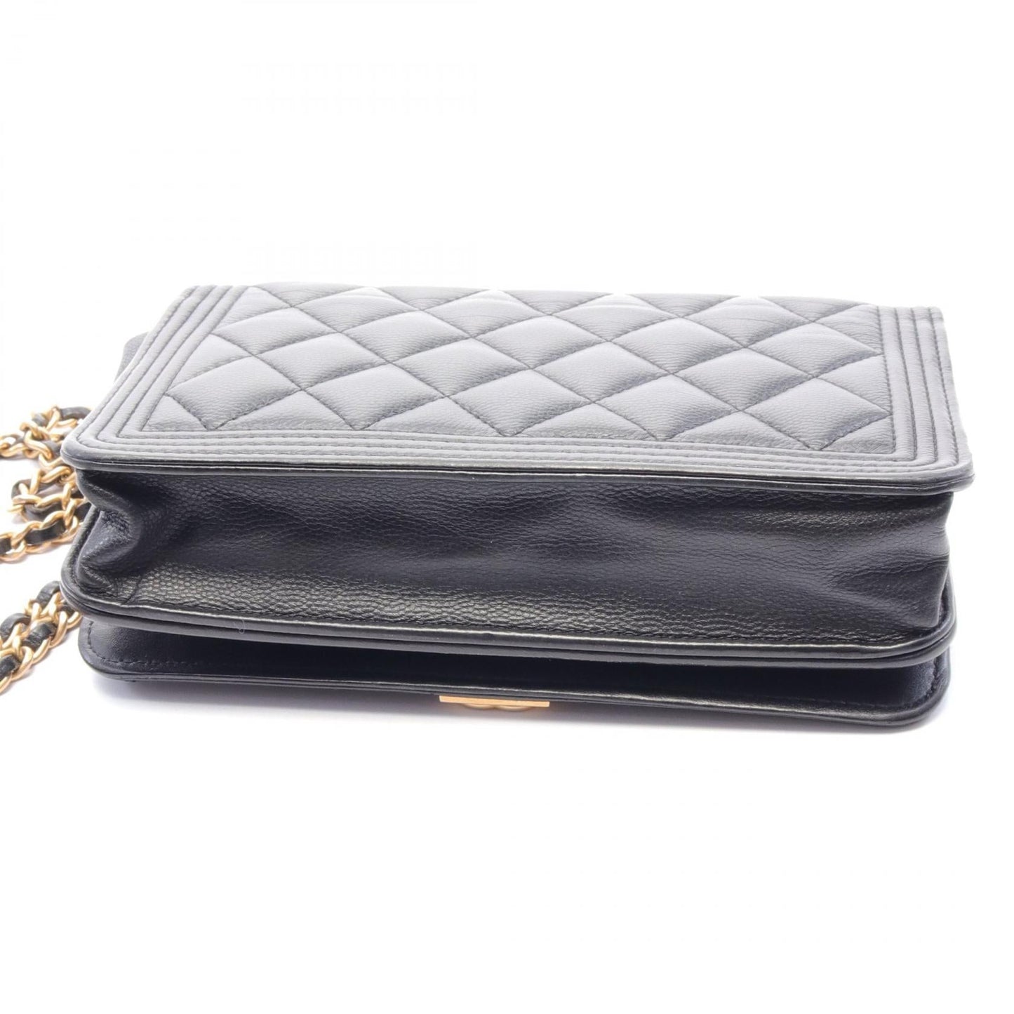 Chanel Boy Matelasse Leather Shoulder Bag Black