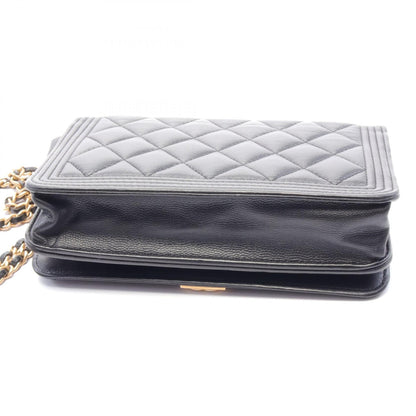 Chanel Boy Matelasse Leather Shoulder Bag Black