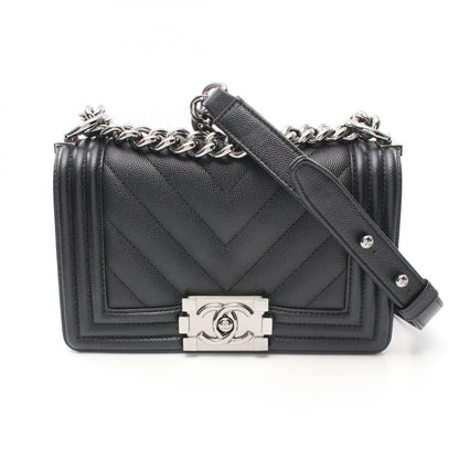 Chanel Boy Small Chevron Shoulder Bag Black