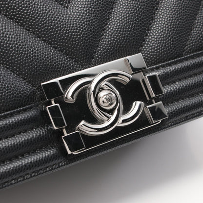 Chanel Boy Small Chevron Shoulder Bag Black