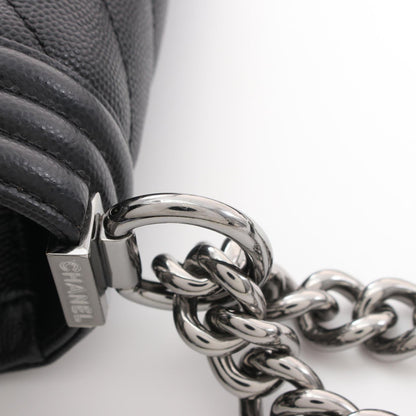 Chanel Boy Small Chevron Shoulder Bag Black