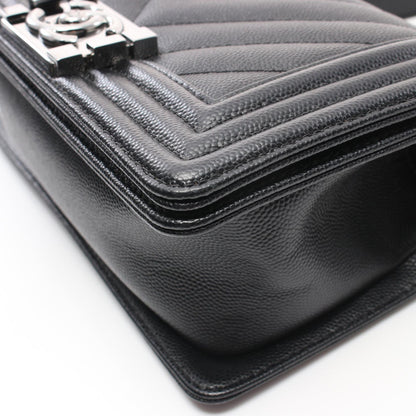 Chanel Boy Small Chevron Shoulder Bag Black