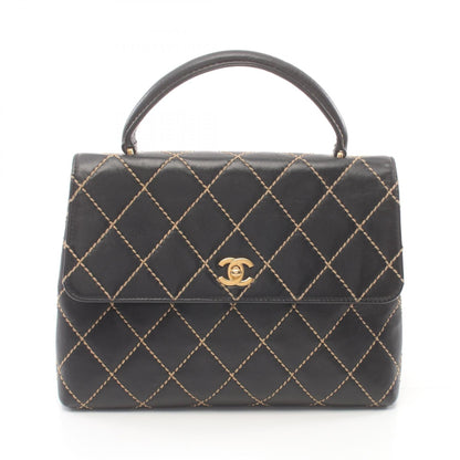 Chanel Wild Stitch Leather Handbag Black