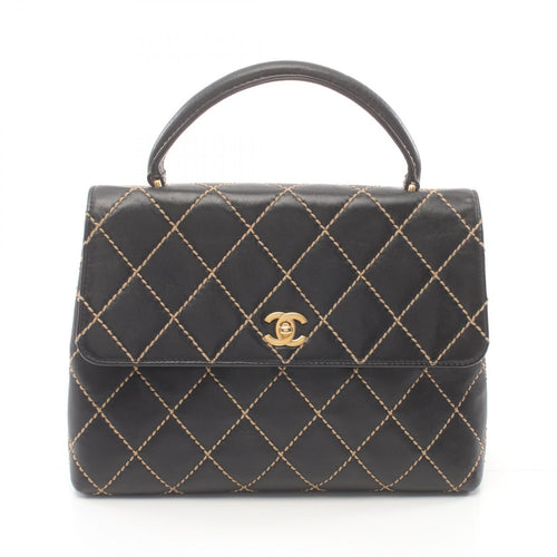 Chanel Wild Stitch Leather Handbag Black