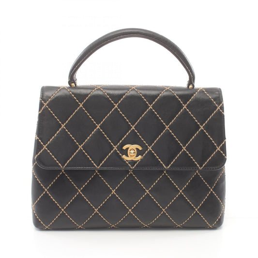 Chanel Wild Stitch Leather Handbag Black