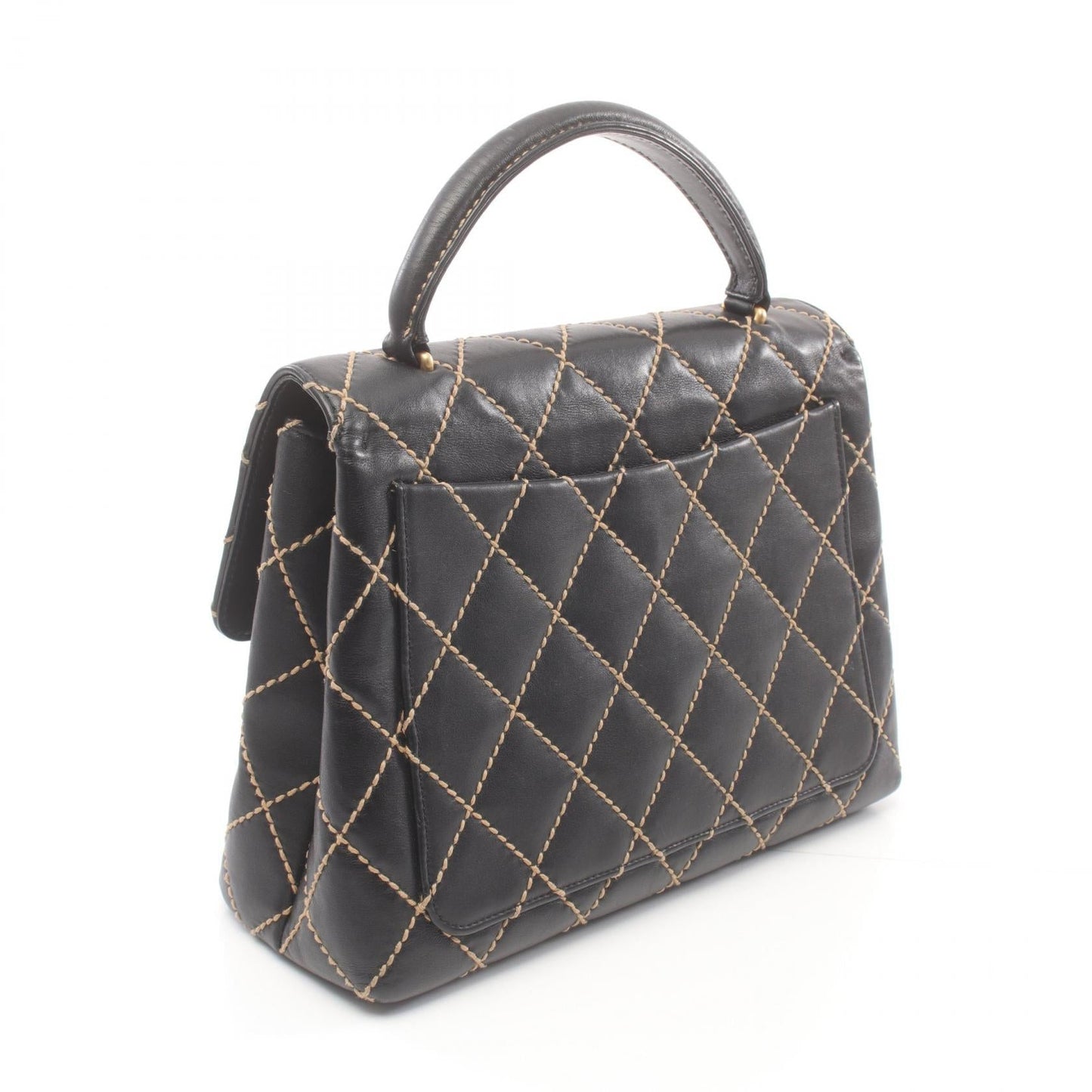 Chanel Wild Stitch Leather Handbag Black