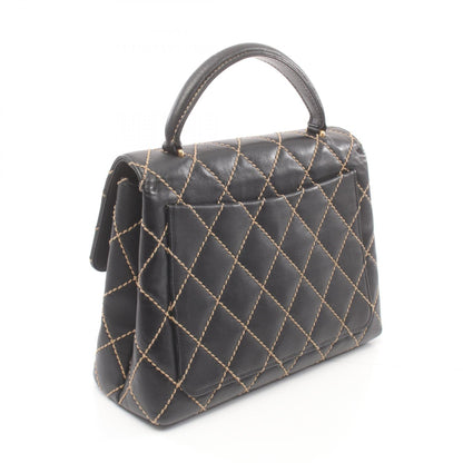 Chanel Wild Stitch Leather Handbag Black