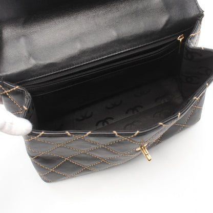 Chanel Wild Stitch Leather Handbag Black
