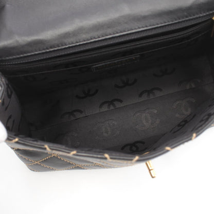 Chanel Wild Stitch Leather Handbag Black