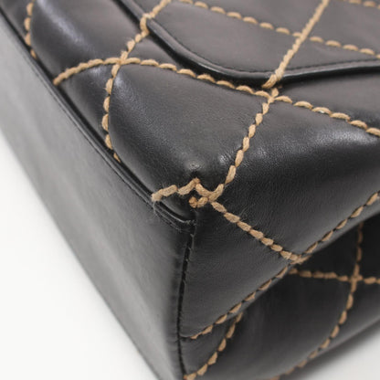 Chanel Wild Stitch Leather Handbag Black