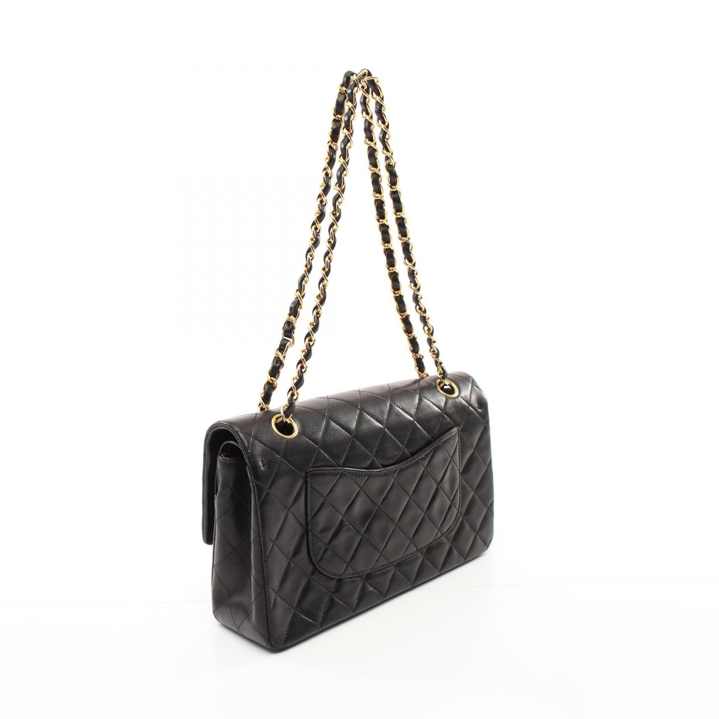 Chanel Matelasse W Flap Shoulder Bag Black