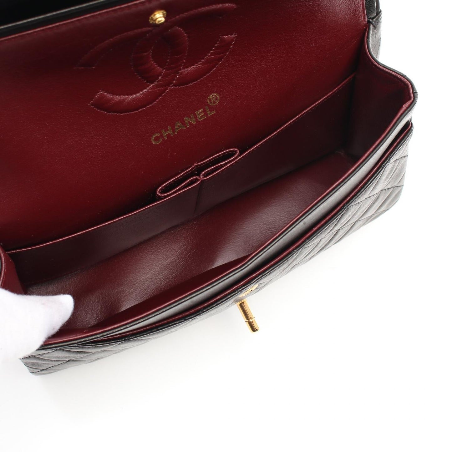 Chanel Matelasse W Flap Shoulder Bag Black
