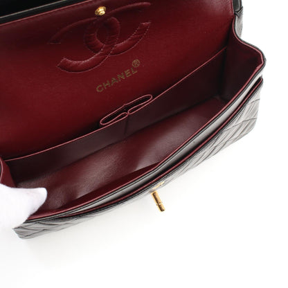 Chanel Matelasse W Flap Shoulder Bag Black