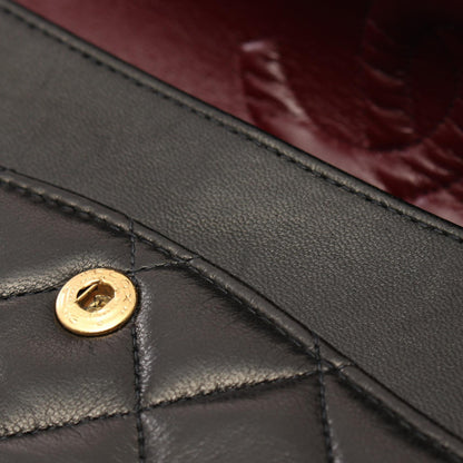 Chanel Matelasse W Flap Shoulder Bag Black