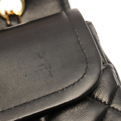Chanel Matelasse W Flap Shoulder Bag Black