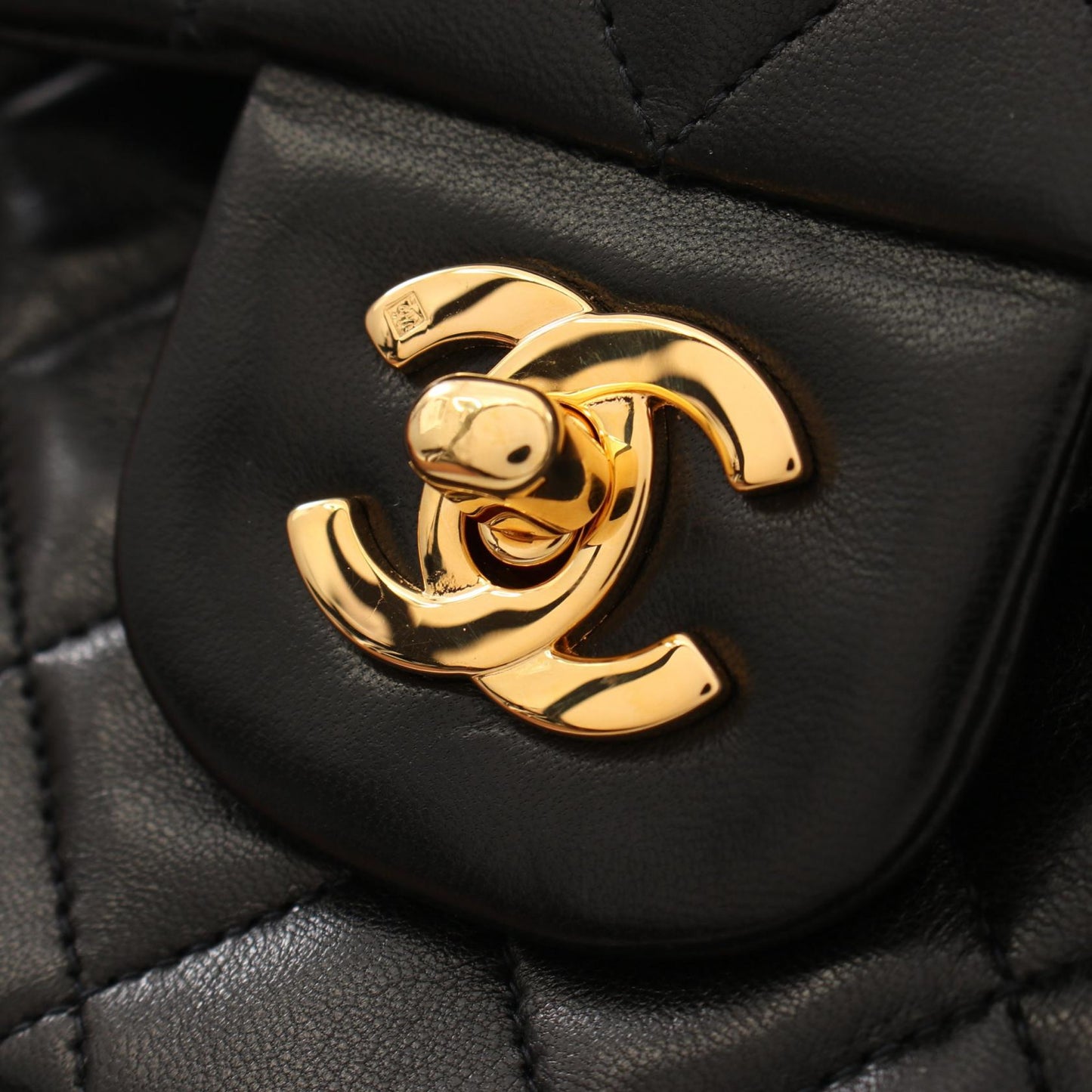 Chanel Matelasse W Flap Shoulder Bag Black
