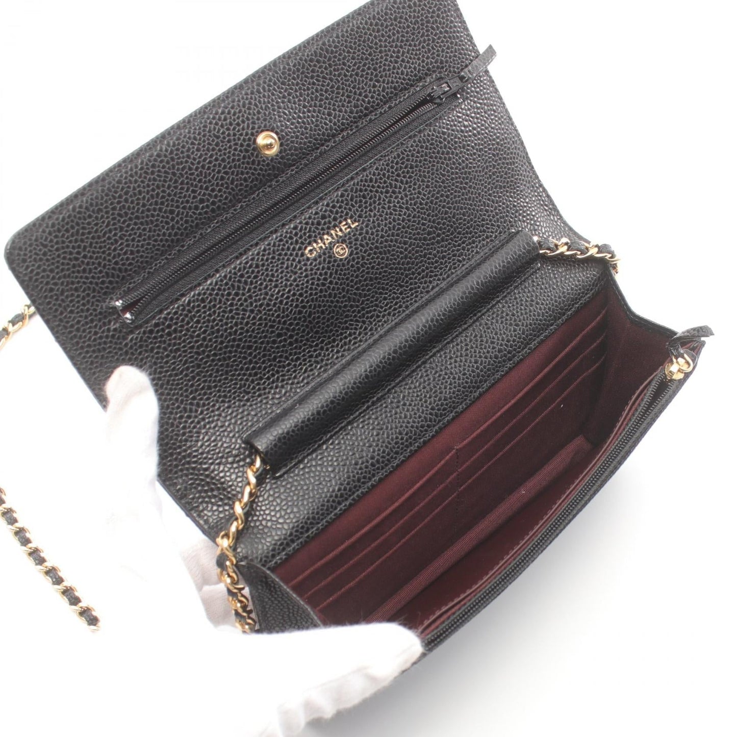 Chanel Caviar Skin Matelasse Shoulder Bag Black
