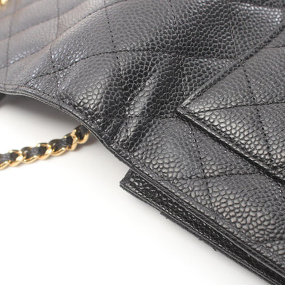 Chanel Caviar Skin Matelasse Shoulder Bag Black