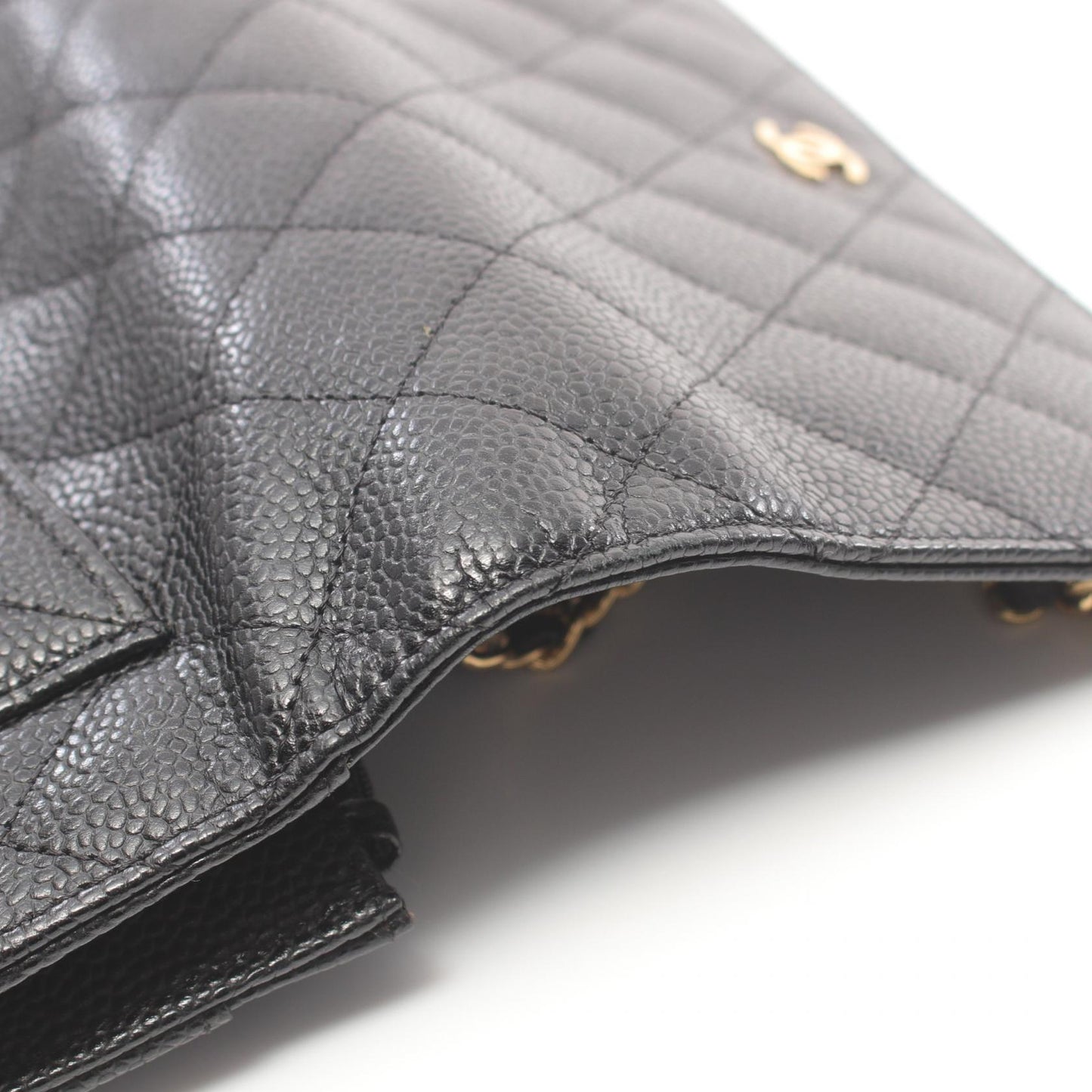 Chanel Caviar Skin Matelasse Shoulder Bag Black