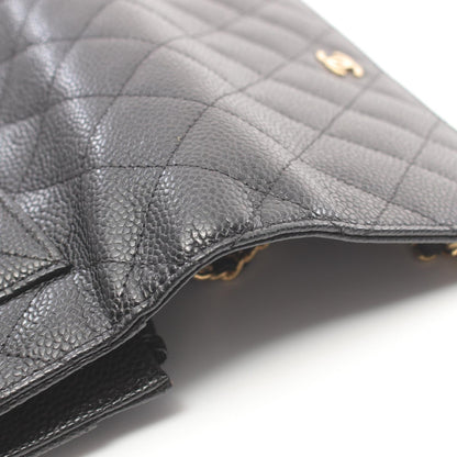 Chanel Caviar Skin Matelasse Shoulder Bag Black