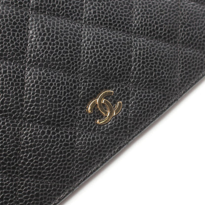 Chanel Caviar Skin Matelasse Shoulder Bag Black