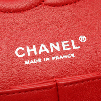 Chanel Matelasse W Flap Shoulder Bag Red