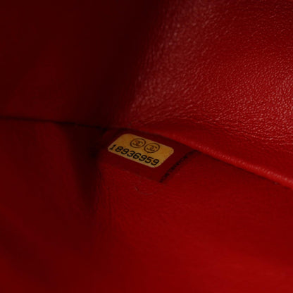 Chanel Matelasse W Flap Shoulder Bag Red