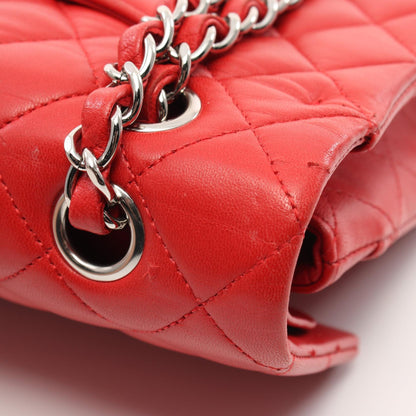 Chanel Matelasse W Flap Shoulder Bag Red