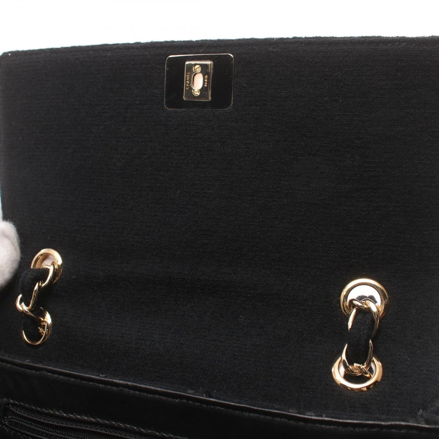 Chanel Wild Stitch Canvas Handbag Black
