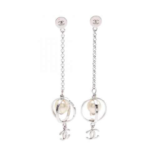 Chanel Coco Mark Earrings Stainless Steel Faux Pearl