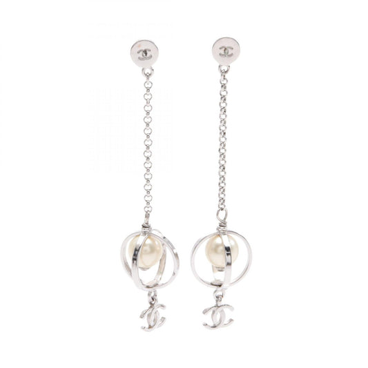 Chanel Coco Mark Earrings Stainless Steel Faux Pearl