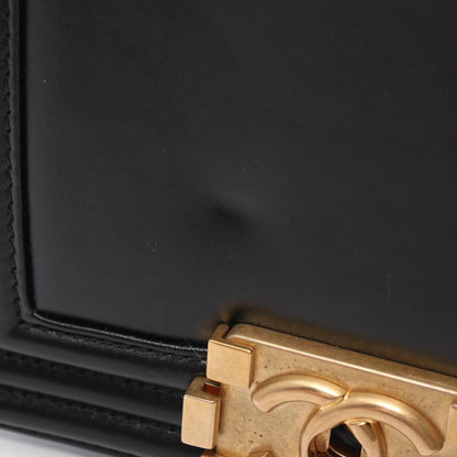 Chanel Boy Leather Shoulder Bag Black AS3018