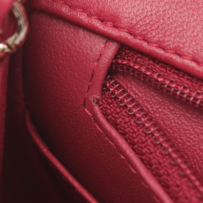 Chanel Mini Matelasse Lambskin Shoulder Bag Red