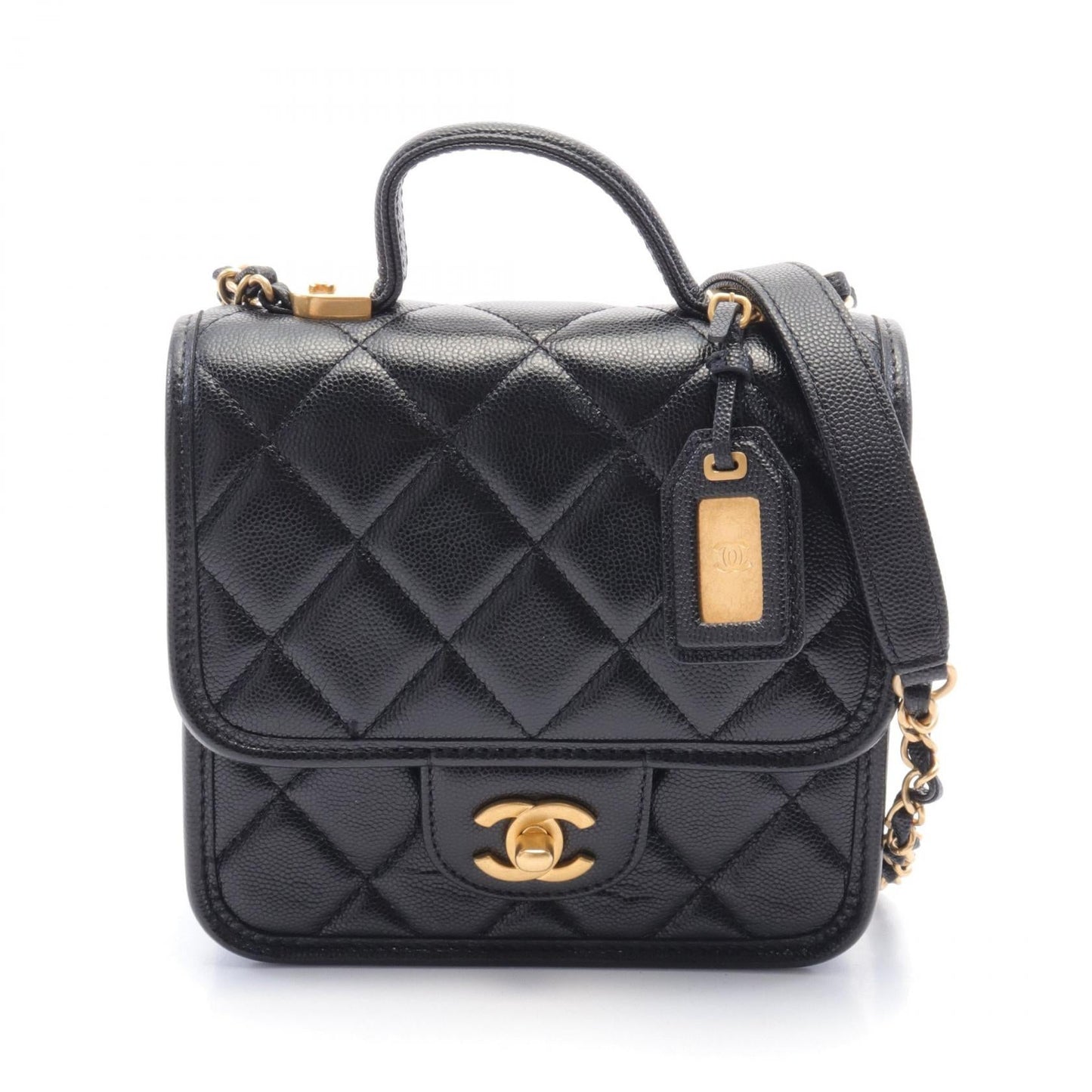 Chanel Small Top Handle Shoulder Bag Black