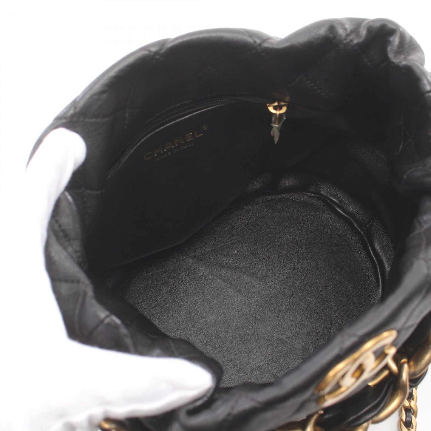 Chanel Leather Matelasse Shoulder Bag Black