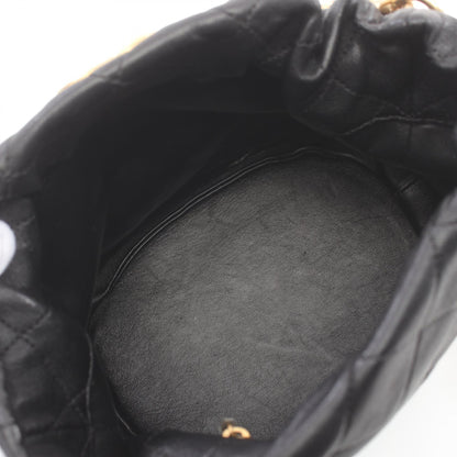 Chanel Leather Matelasse Shoulder Bag Black