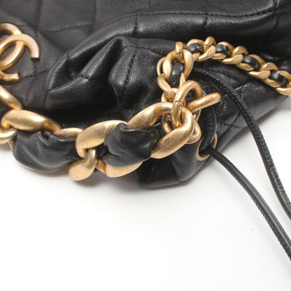 Chanel Leather Matelasse Shoulder Bag Black
