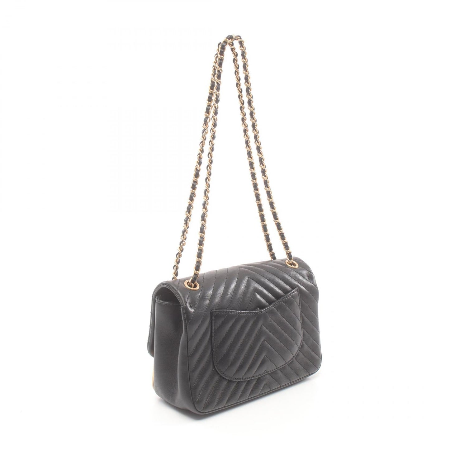 Chanel V-Stitch Lambskin Shoulder Bag Brown