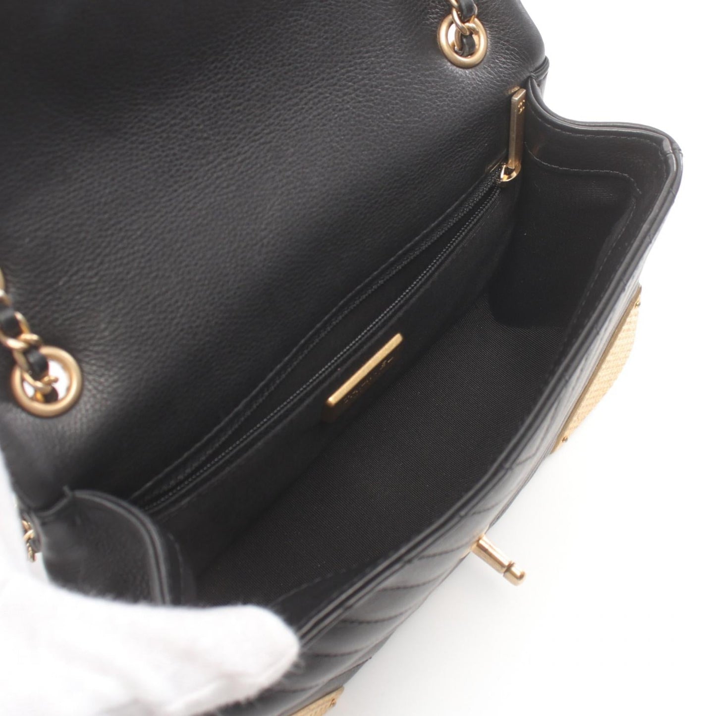 Chanel V-Stitch Lambskin Shoulder Bag Brown