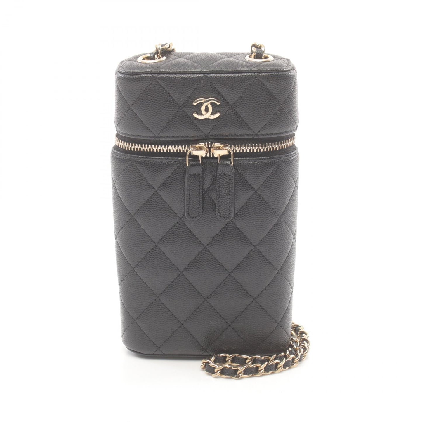 Chanel Caviar Matelasse Phone Holder Bag Black
