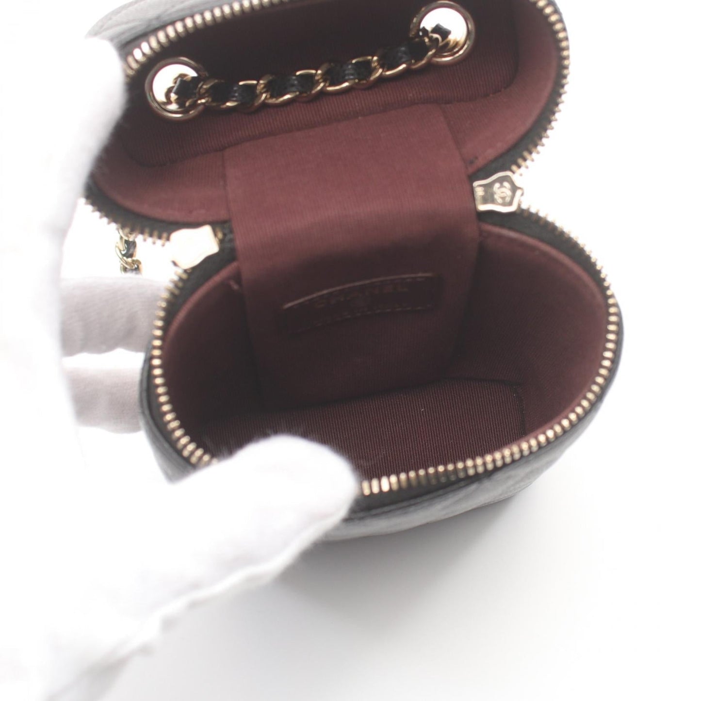 Chanel Caviar Matelasse Phone Holder Bag Black