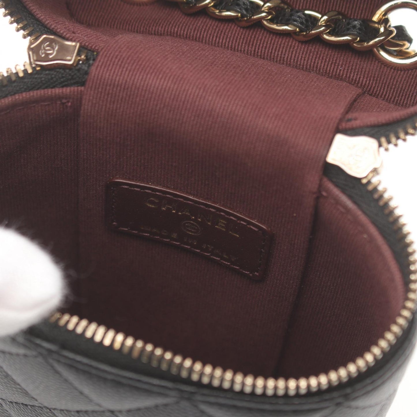 Chanel Caviar Matelasse Phone Holder Bag Black