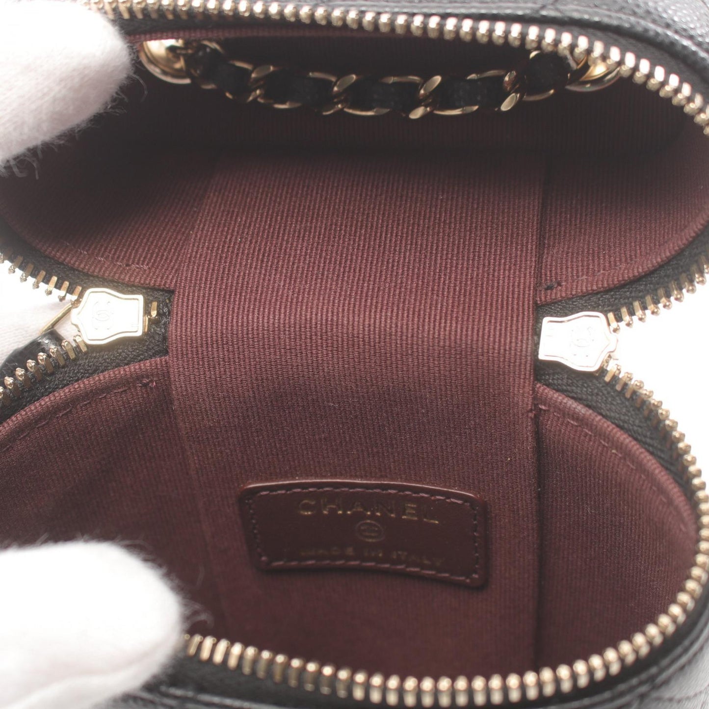 Chanel Caviar Matelasse Phone Holder Bag Black